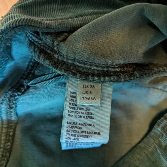 Free People Pull On Flare Corduroys Size 26 Shining Sea Green Color - Picture 5 of 8